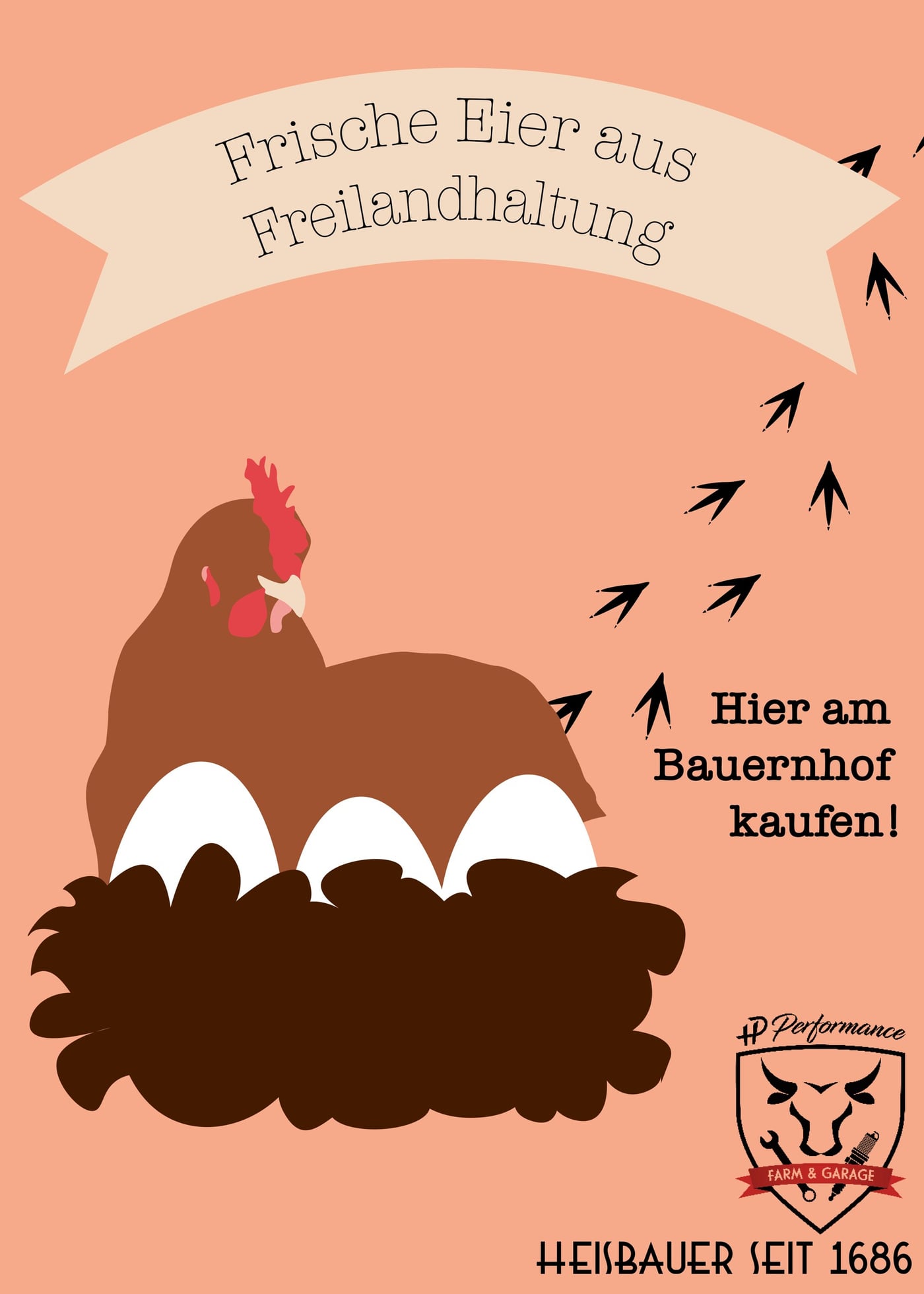 Plakat für Eierverkauf